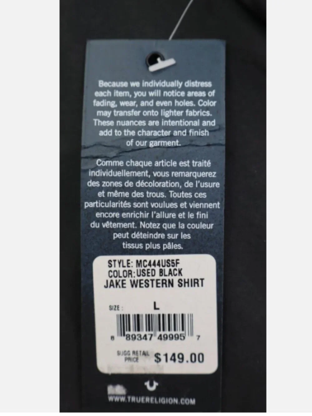 True Religion new tags